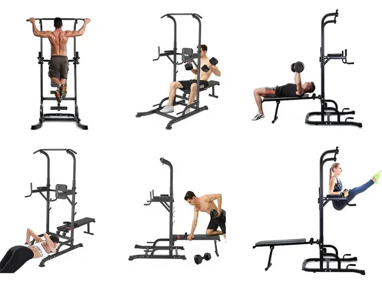 Adjustable Horizontal Multi-Function Power Tower Dip Station Pull Up Bar for Home Office Gym