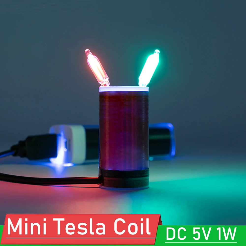 

DC 5V 1W Mini Tesla Coil Arc Ignition board For light ARC Wireless Transmission Test Diy Experiment