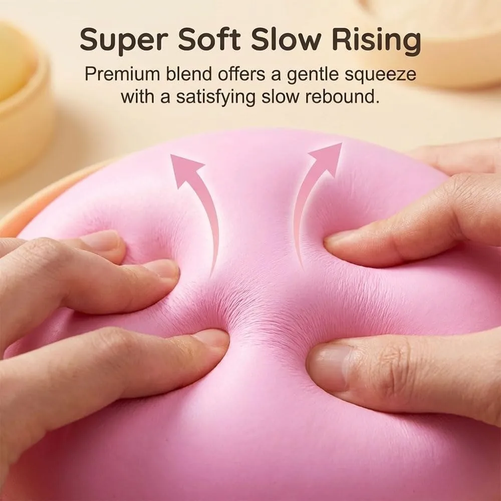 16cm Extra Large Big Dumplings Squeeze with Steamer Soft Squeeze Glitter Fidget Stress Relief Sensory Ball