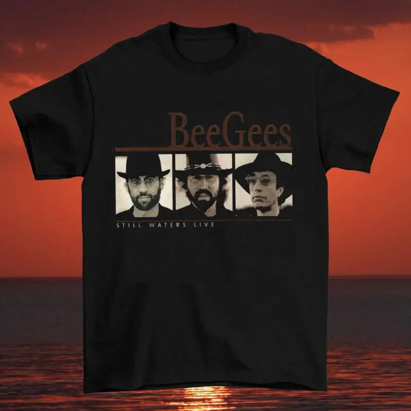 Camiseta masculina de algodão de manga curta Bee Gees Still Waters, todos os tamanhos