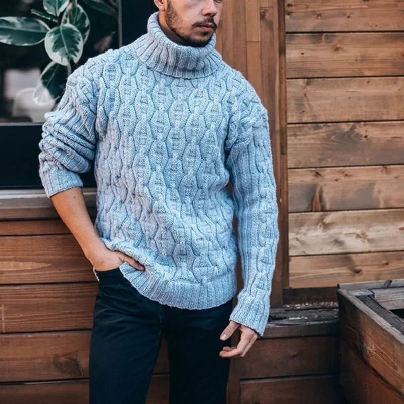2023 Sweater High Neck Knitted Sweater Autumn/winter Large Top Coat Men Clothing