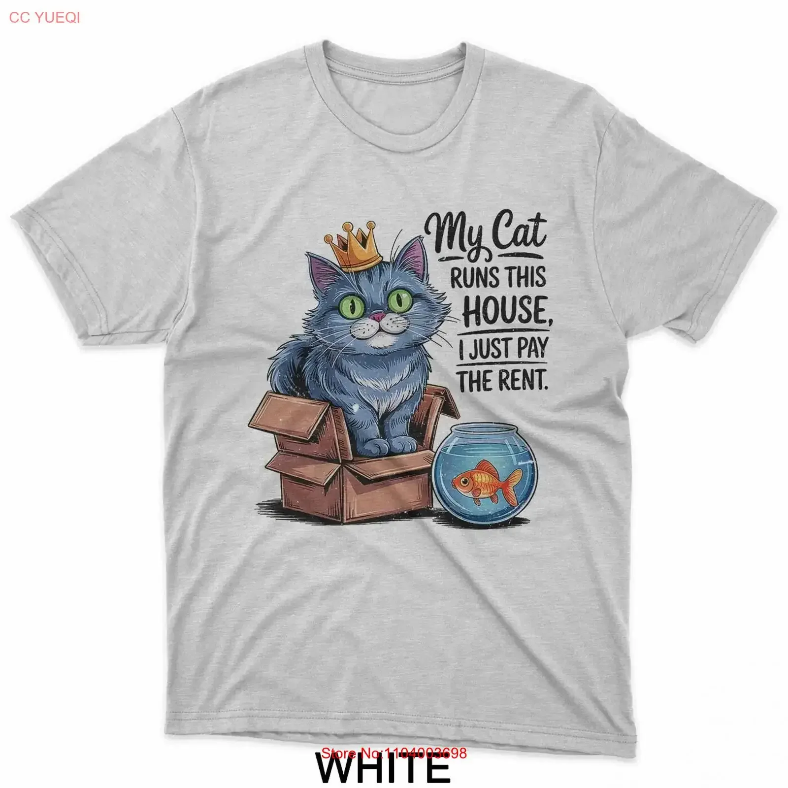 

My Cat Runs This House I Just Pay the Rent T Shirt vintage Washed fashion streetwear designer clothes Unisex homme Stretched