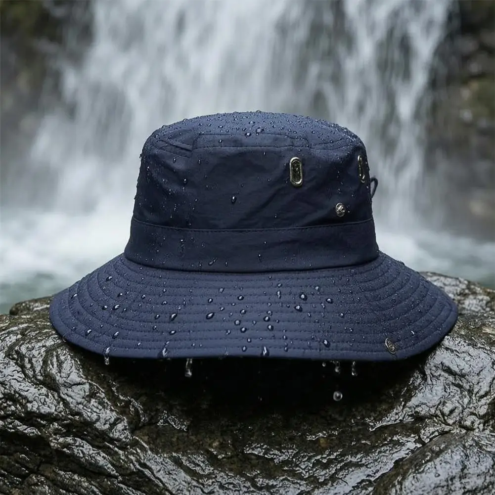 Sun Protection Bucket Hat Wide Brim Sun Hat for Men Women Quick Dry Bucket Cap with Breathable Vents Adjustable Wind for Fishing