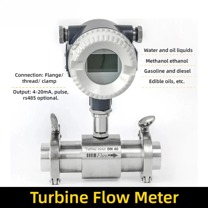 DN15 DN20 Turbine Flowmeter With Pulse Output For Coconut Oil 3/4'' Thread and milk coupling