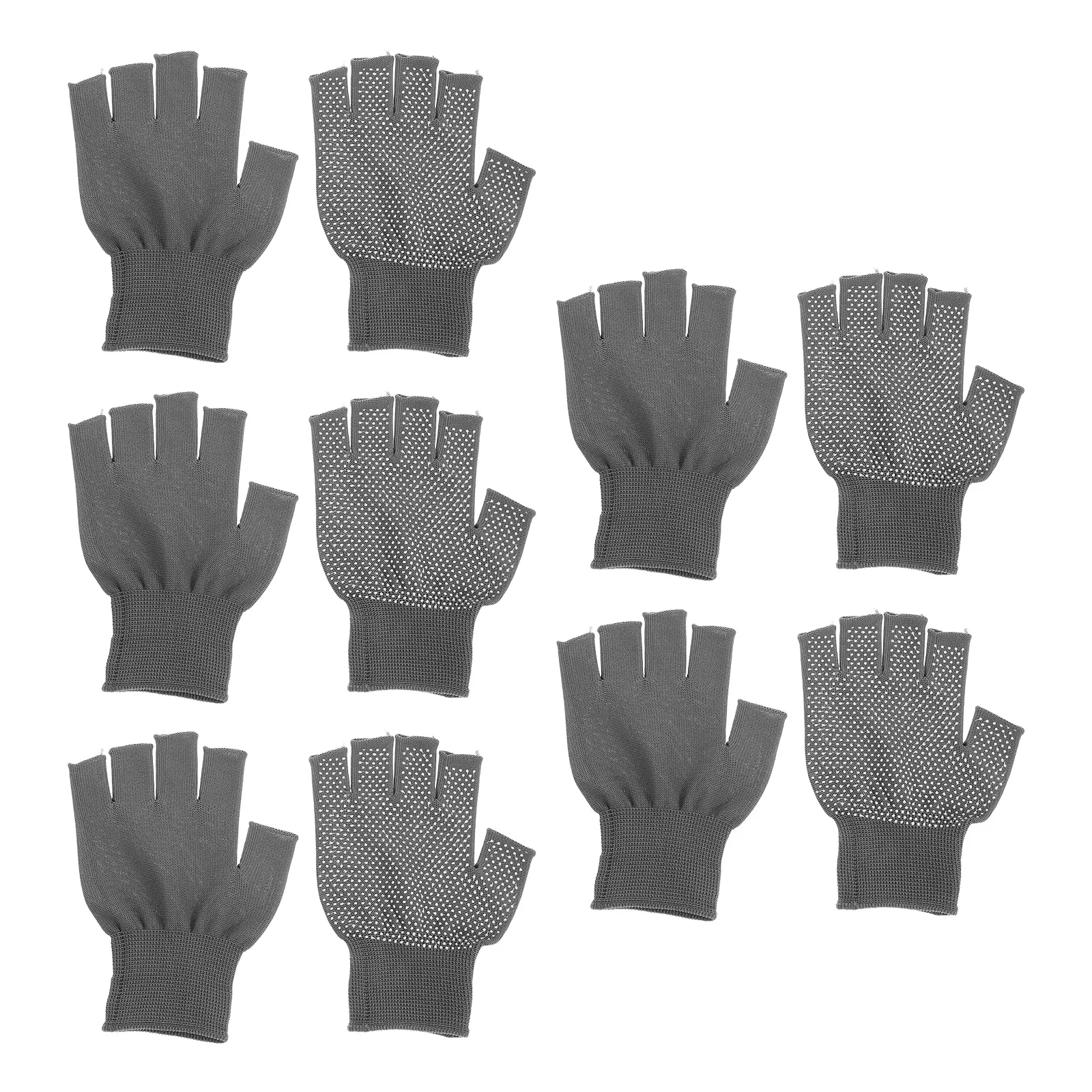 

5pcs Fingerless Work Gloves Anti-Slip Winter Warm For Men Women Breathable Lightweight Touchscreen Cycling Driving Repair