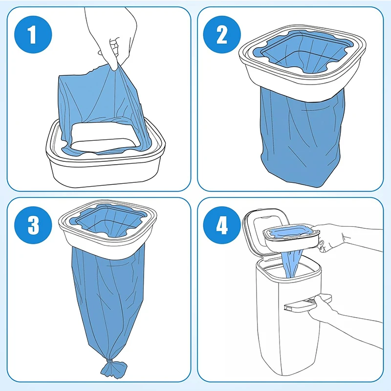 5 + 1 قطعة كومبو حزمة القط عبوات القمامة حقيبة ل ليتر الجني القياسية ، زائد ، XL + وأسلوب دلاء سلة المهملات استبدال كيس النفايات