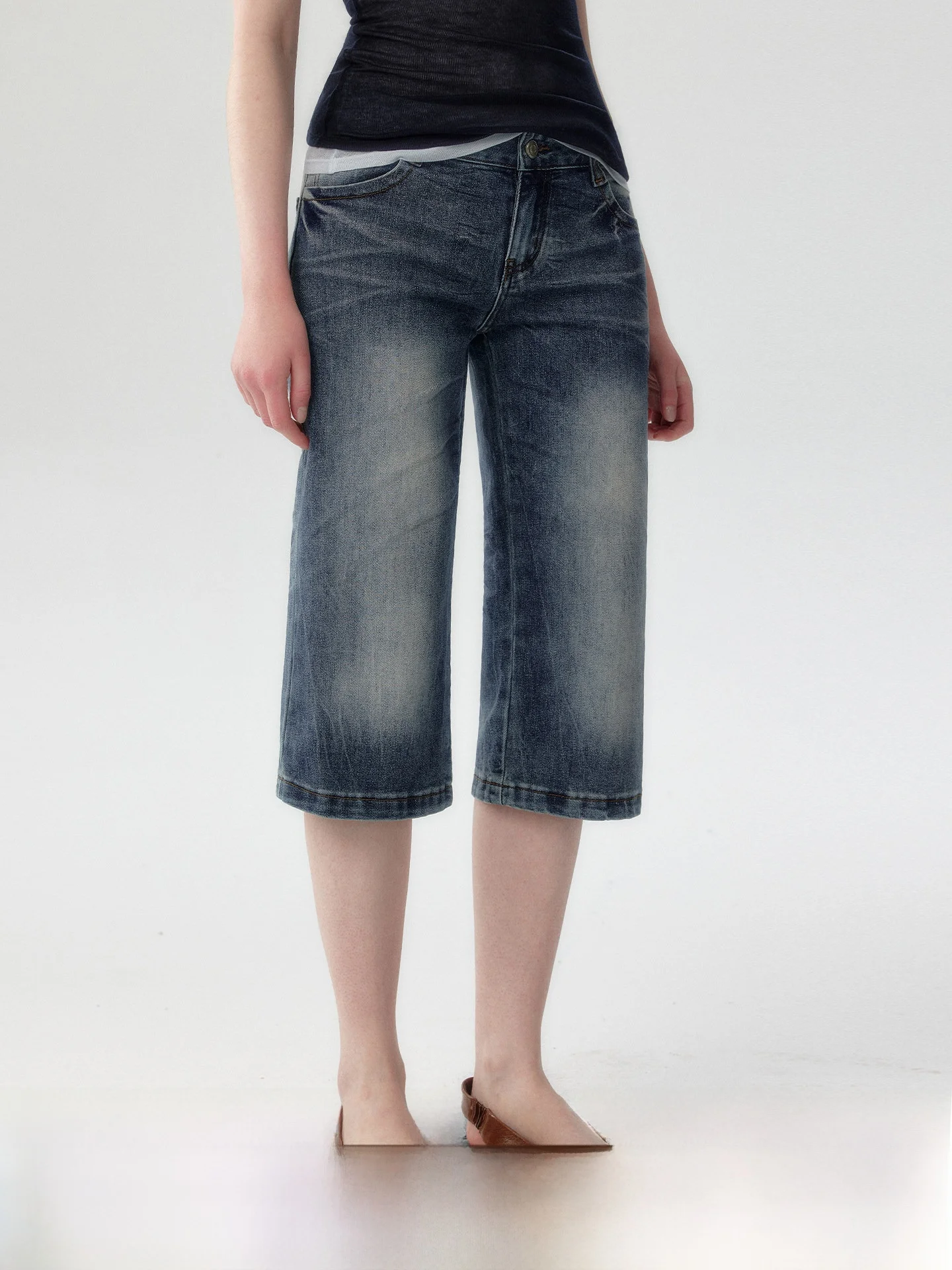 

Low Waist Straight Leg Denim Shorts Women's Y2K Washed Cotton Spring Summer Fashion plus Size Pure Color Breathable