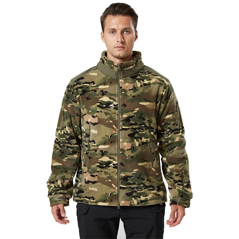 

Men's Fleece Jacket Soft Warmth Windproof Full Zip Up Coat Multiple Zipper Pockets Hiking Camping Working Outdoors Windbreaker