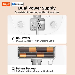 2 مغذيات أوتوماتيكية للقطط من Cat WiFi، موزع طعام للقطط سعة 4 لتر مع التحكم في التطبيق، أوعية مزدوجة من الفولاذ المقاوم للصدأ، أجهزة إنذار منخفضة الاستهلاك أفضل 6 أجهزة لسرقة Wifi للمبيعات - رقم 6