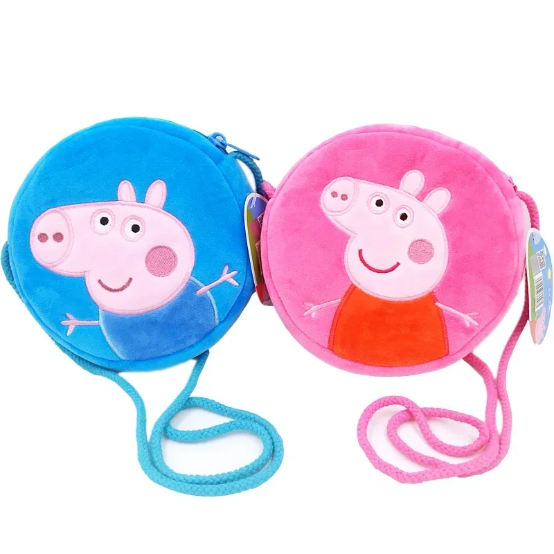 Peppa Pig Cute Anime Round Zero Wallet Cartoon Pattern Plush Children Gifts