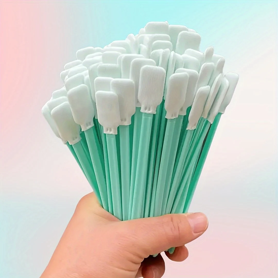 precision cleaning swabs with non-fluffy fiber tips, plastic handles, for printers, optics, cameras, crafts and car detailing