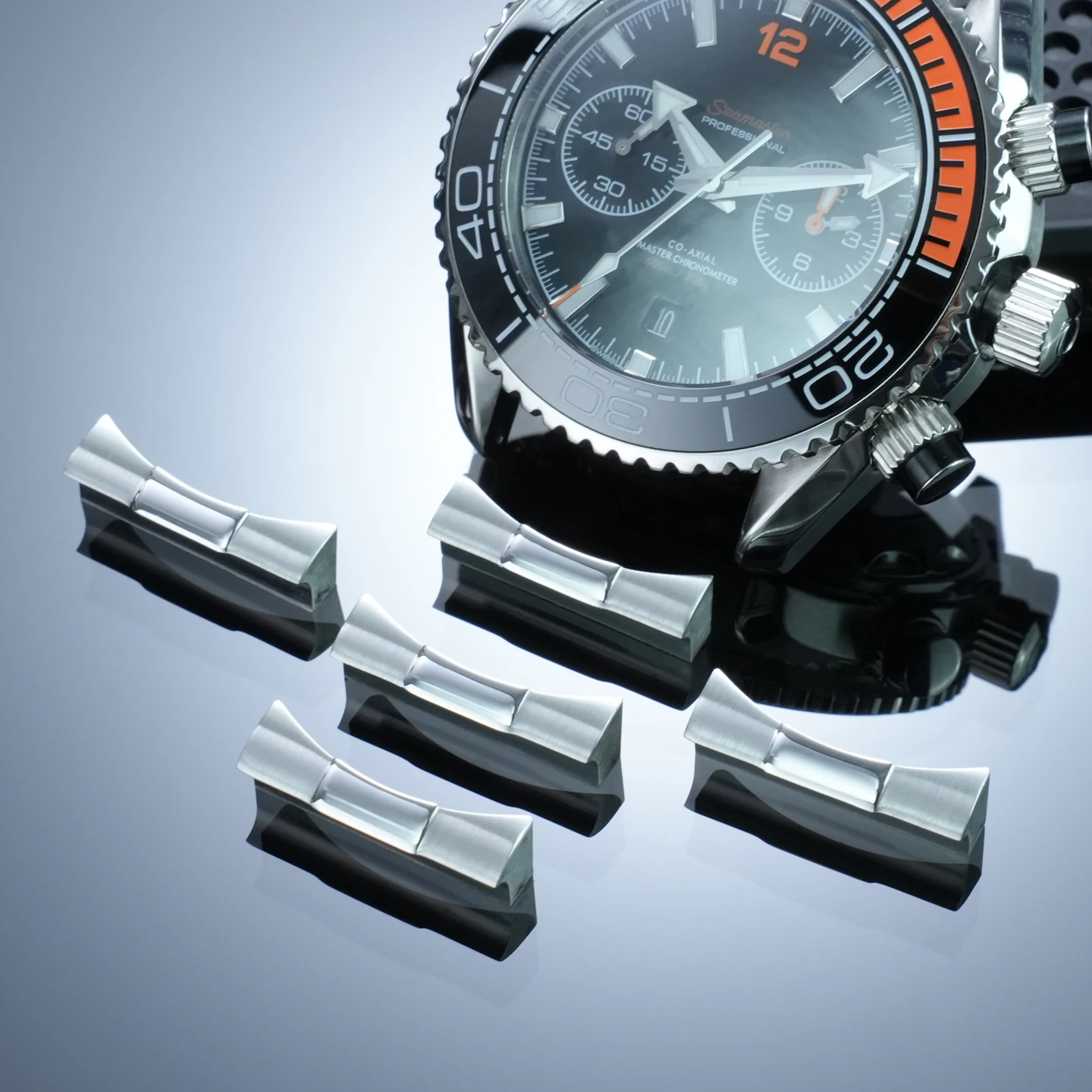 Stainless Steel Curved Watch Lug End Link for Omega Seamaster 300/600, Modified Metal Connector 20 21 22mm Watch Accessor