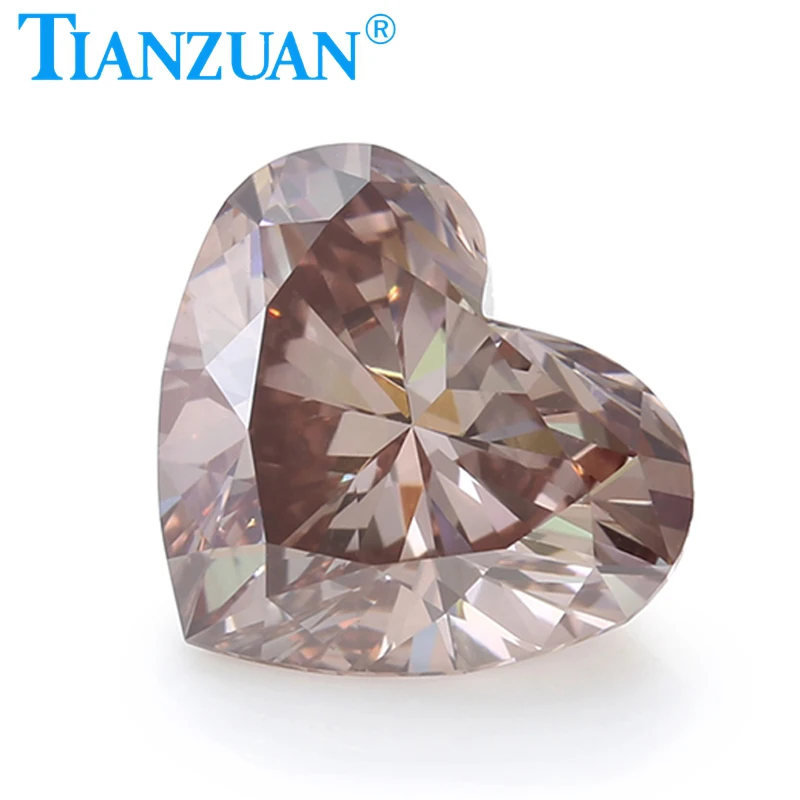 Lab Grown Diamond CVD 1.045ct VS1 2EX Heart Shape Fancy Dark Brownish Pink Color Loose Gemstone Bead with GEMID Certified