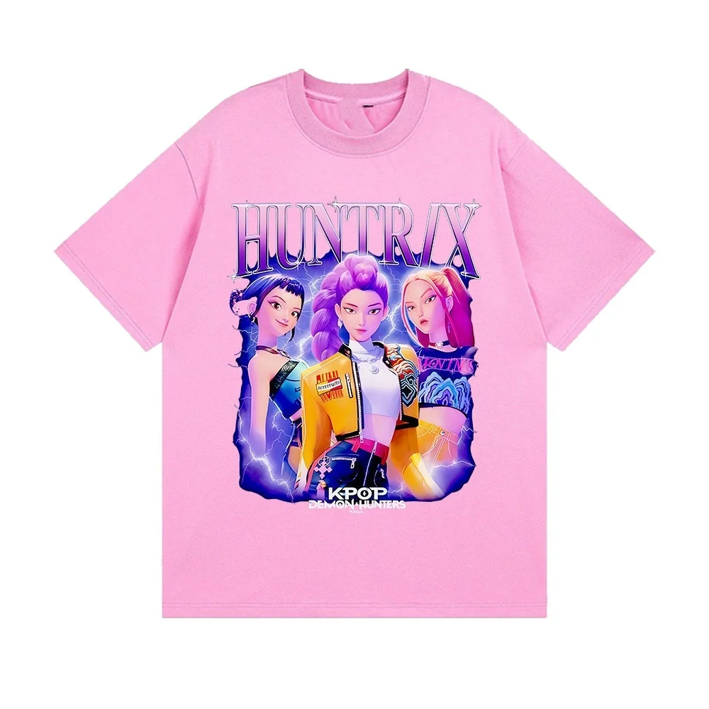 

Kpop Demon Hunters 2025 Graphics T Shirts Men Women's High Quality Fashion Oversized T-shirt Harajuku Tops k pop demon hunters