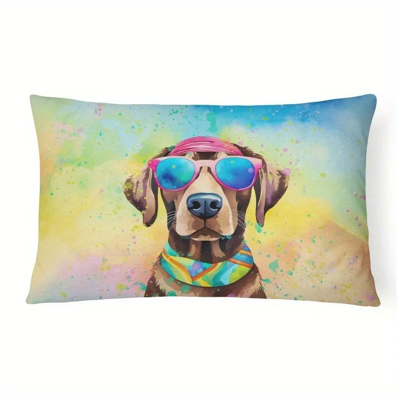 Cool Retro Dog Lumbar Pillow Cover Suitable For Sofa Bedroom Car Pillow Cover Cushion Rectangular Back Cushion