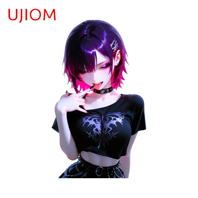 UJIOM مغر القوطي فتاة ملصقات جدار شخصية باردة أنيمي الرسومات الشارات الشيطانة العنصر مقاوم للماء اكسسوارات الحمام