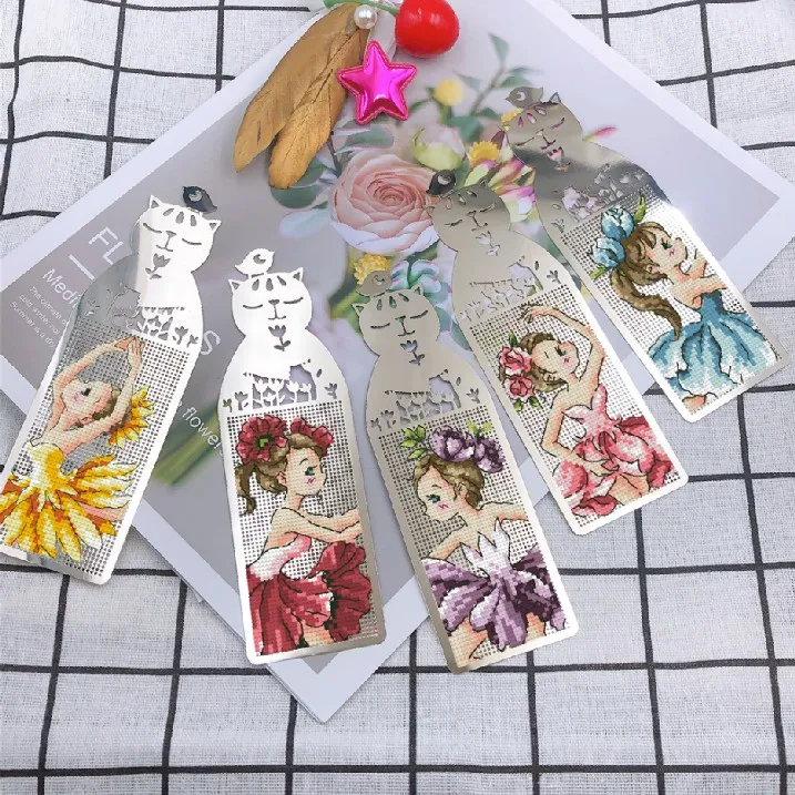 Handmade Metal Bookmark, Flower Fairy Series, Cross Stitch, Creative Gift, New