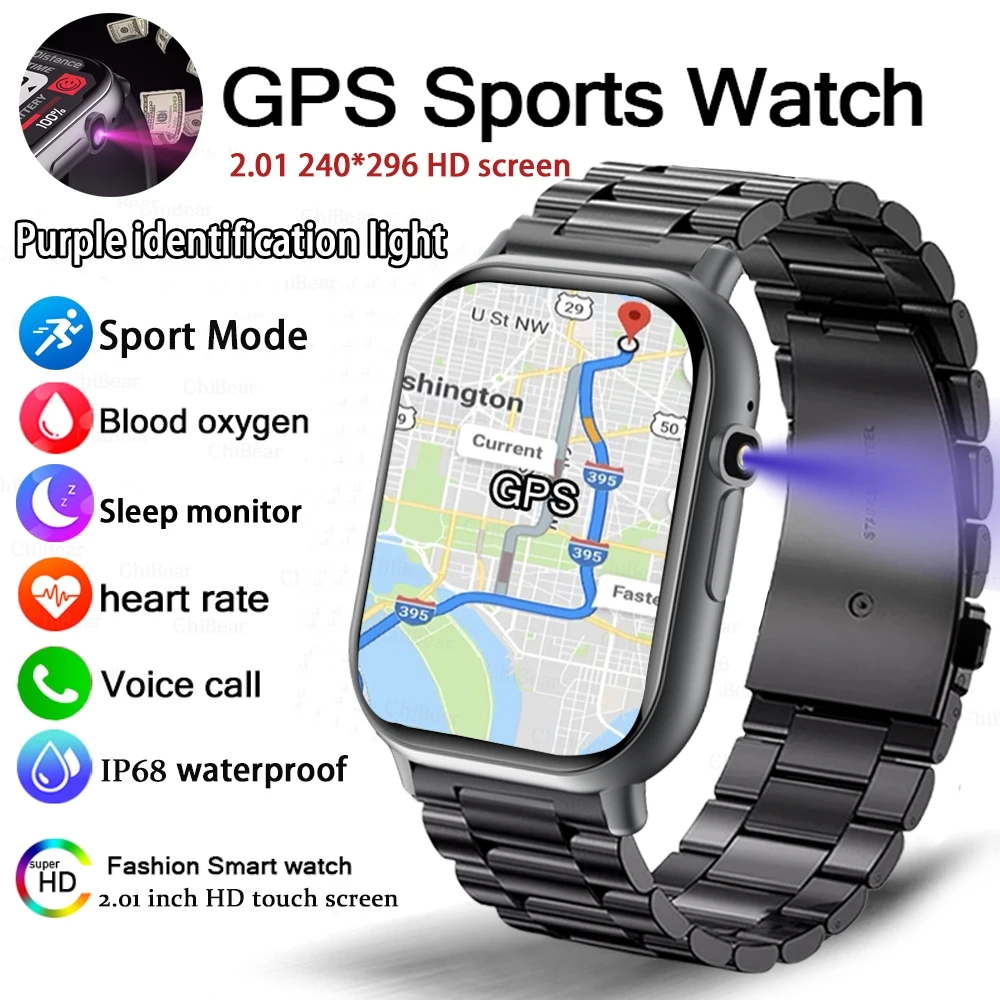 Orologio intelligente AMOLED HD da 2.01 pollici con chiamata Bluetooth 2024 Nuovo orologio impermeabile per fitness sportivo all\'aria aperta per