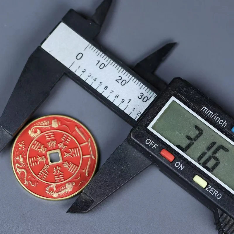 Cinnabar Shangui Money Coin, Ancient Coin, Double Fish, Bagua, Zizhi Talisman, Copper Coin Pendant, Craft Ornament, Brass