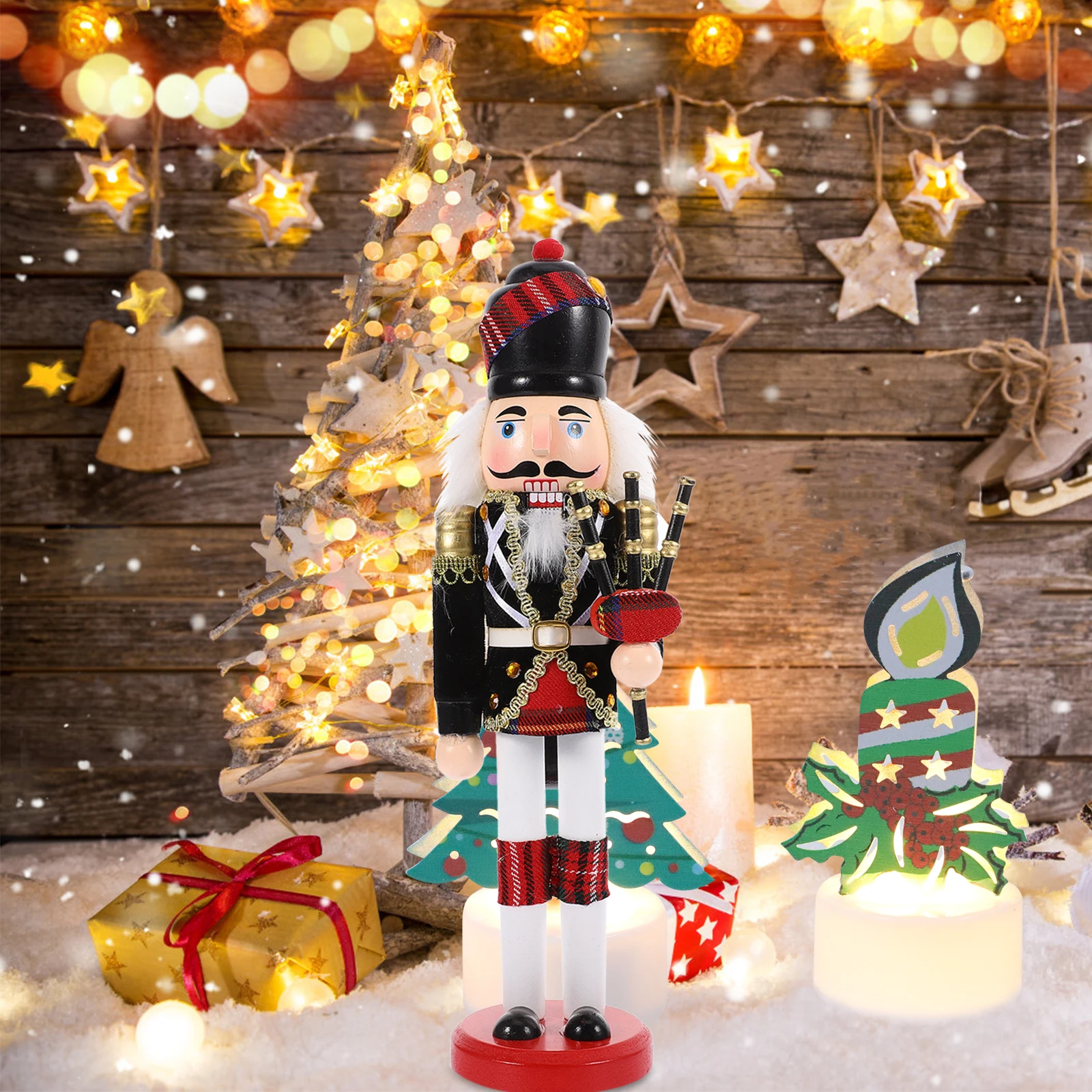 

Nutcracker Puppets Wrapped Wood Figure Christmas Decor Traditional Xmas Nutcrackers Craft Holiday nament Table Display