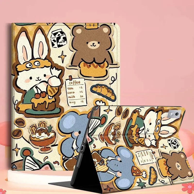 

Cartoon Animal Retro Pattern For Lenovo Tab Xiaoxin Pad 700 Y900 Gen4 K10 P11 GT K11 3rd P11 P12 Plus Pro Gen Tablet Case