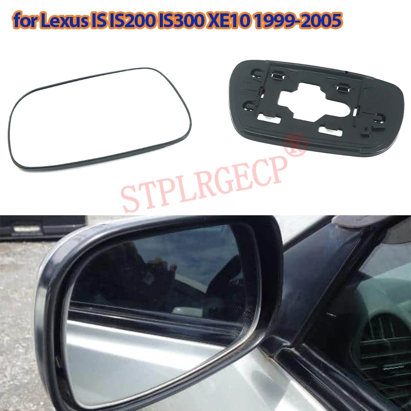 Para Lexus IS IS200 IS300 XE10 1999-2005: Lente de Vidro de Substituição para Espelho Retrovisor Lateral com Placa, Lado do Motorista e Lado do Passageiro
