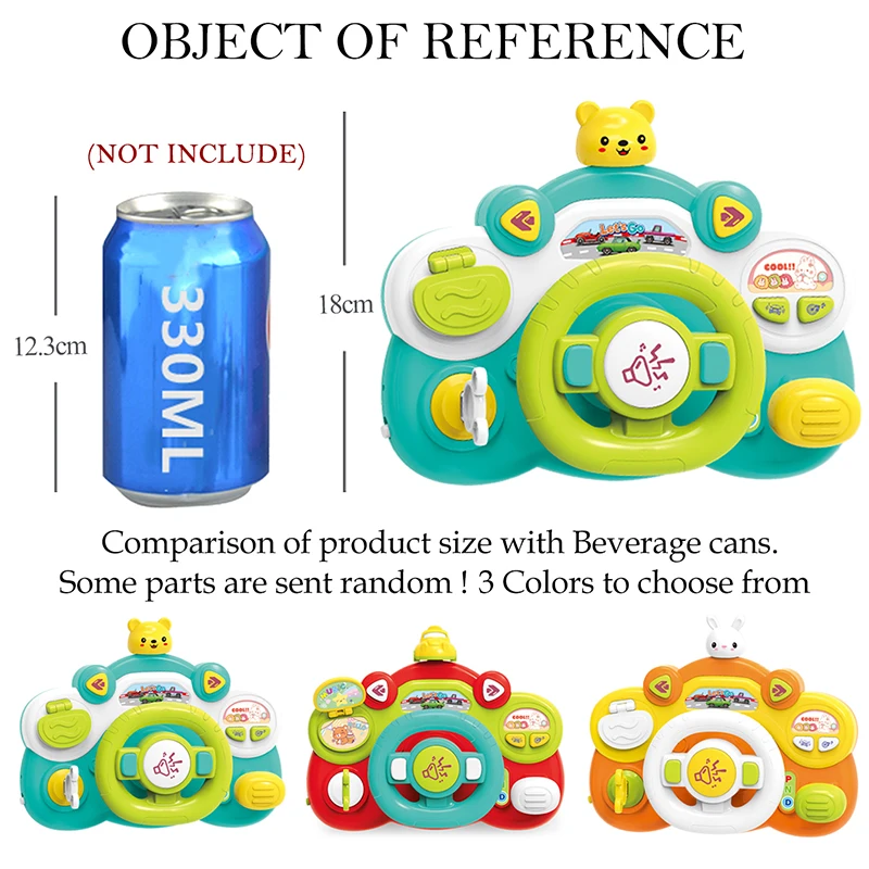 Zabawka dla dzieci symulacja jazdy na kierownicy kreskówka królik niedźwiedź światła elektryczne muzyka 3-letnie dzieci wczesne uczenie się