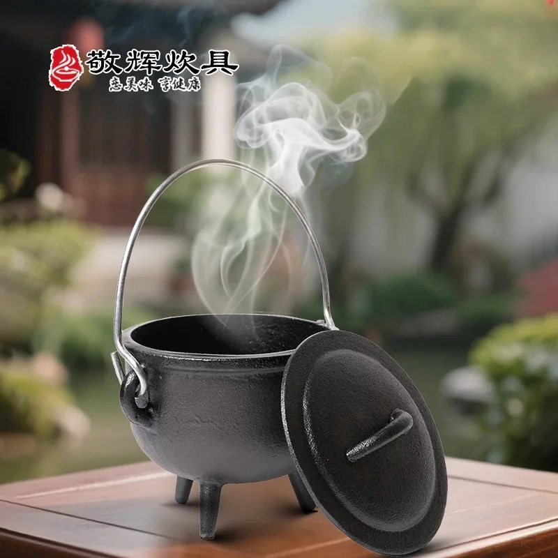 Tripod cast iron hanging pot iron incense burner burning pot herbal burning sage wax ornament retro ritual