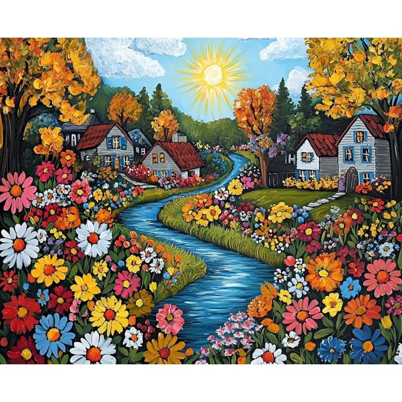 

GATYZTORY Scenery Paint By Numbers For Adults HandPainted Picture Coloring By Numbers On Canvas Drawing Unique Gift Home Decor