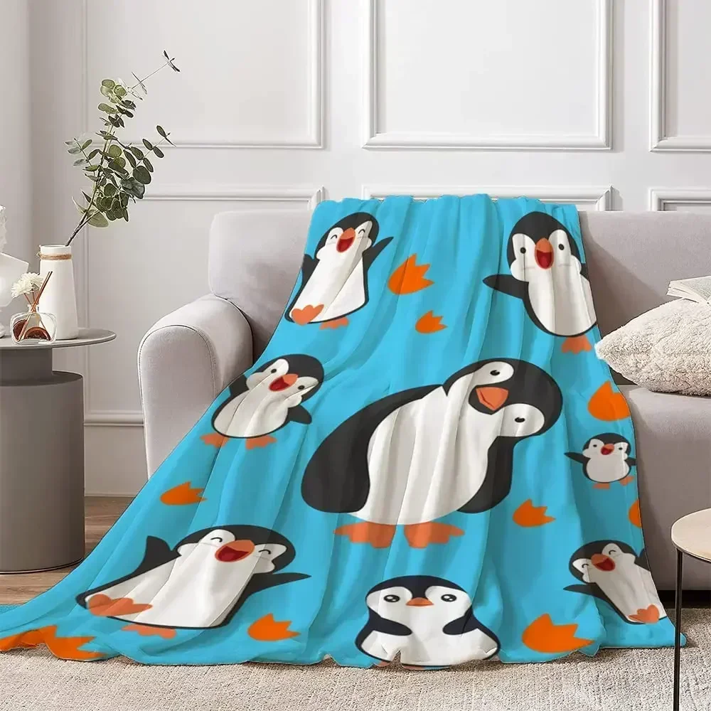 Penguin Flannel Throw Blankets Soft Lightweight Cozy Warm Gifts for Kids Boys Womens Girls Adults All Seasons Couch Bed Chair