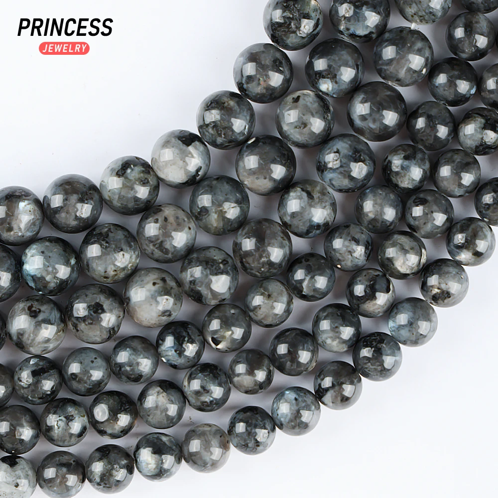 Perles en Pierre Naturelle de Labrumen Noir de Madagascar, A ++, Larvikite, pour Bijoux, Breloques de Direction, Bracelet, Collier, Accessoires de Bricolage