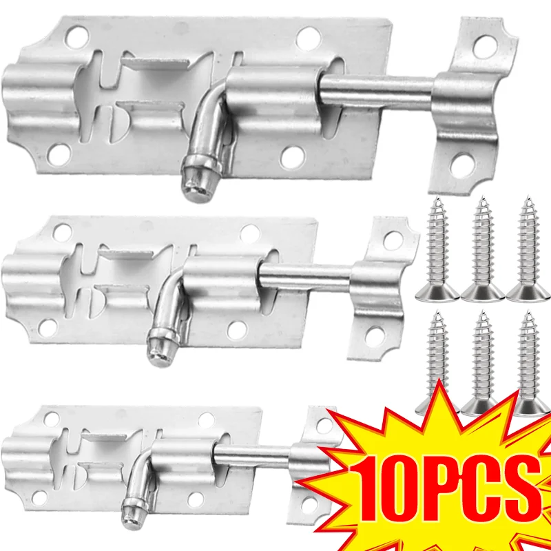 Fechadura de segurança para porta de aço inoxidável, trava para janela, resistente, espessada, torre de portão deslizante, trava, hardware para casa