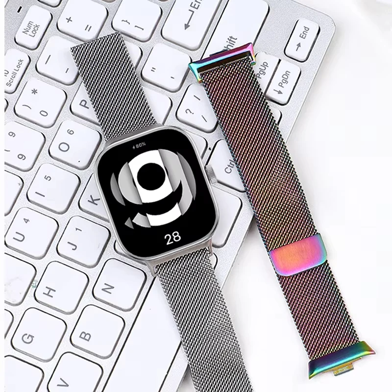Magnetic Loop Strap For Redmi Watch 6 5 4 Metal Bracelet Correa For Xiaomi MI Band 9 Pro/8 Pro Smart Watch Wristband Belt
