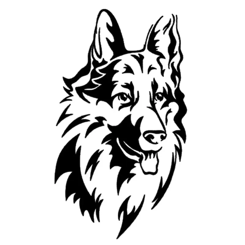 

German Shepherd Cartoon Animal Avatar Design Car Window Bumper Motorcycle Accessories Decoration Vinyl Waterproof Stickers
