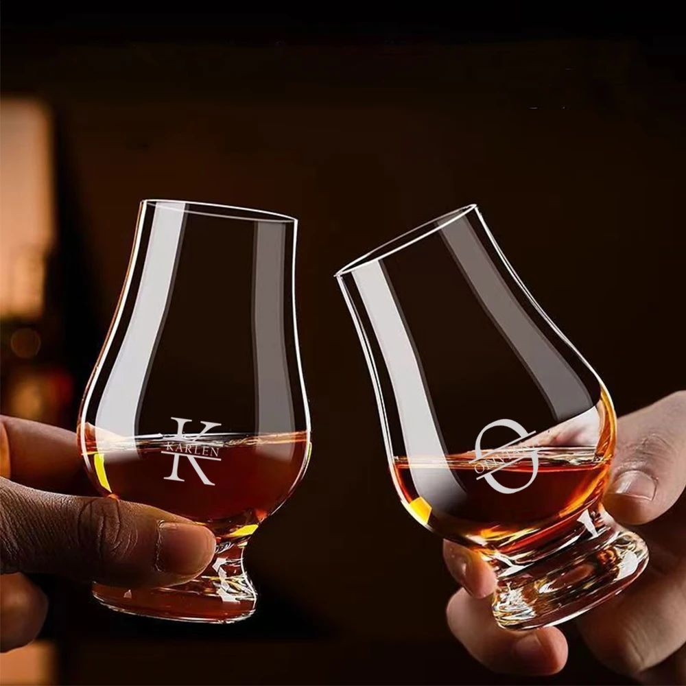 1/2/4Pcs Free Customized 200ml Whiskey Cup Set Vodka Wine Shot Glasses Big Belly Foreign Wine Cup for Wedding Party Gift Set