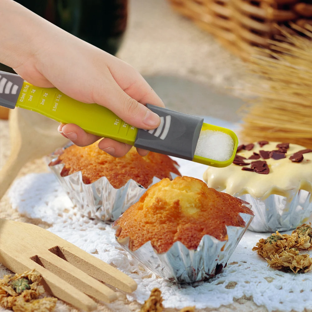 

Adjustable Measuring Spoon Set Metric High Quality Plastic Kitchen Tool For Liquid Dry Ingredients Dishwasher Safe Easy Clean