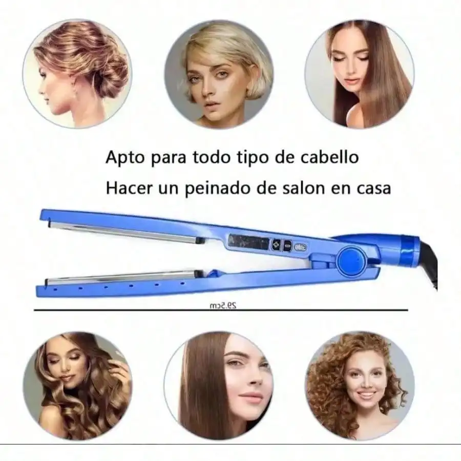 3 In 1 Titanium Alloy Hair Styling Set Curling Iron Flat Iron Dual Purpose Straightener With Spiral Curling Wand Detachable Comb Fast Heating Professional Tool Kit For Versatile Hairstyles Home Travel Salon Use