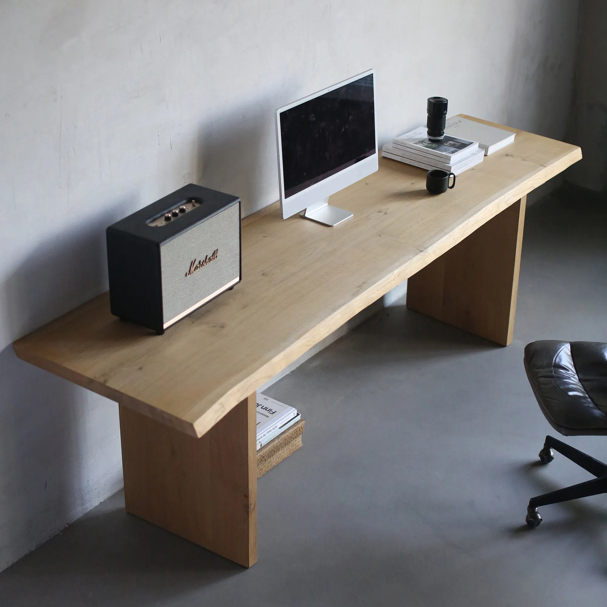 

#Room Nordic Log Modern Simple Wabi-Sabi French Oak Log Large Board Table Solid Wood Desk