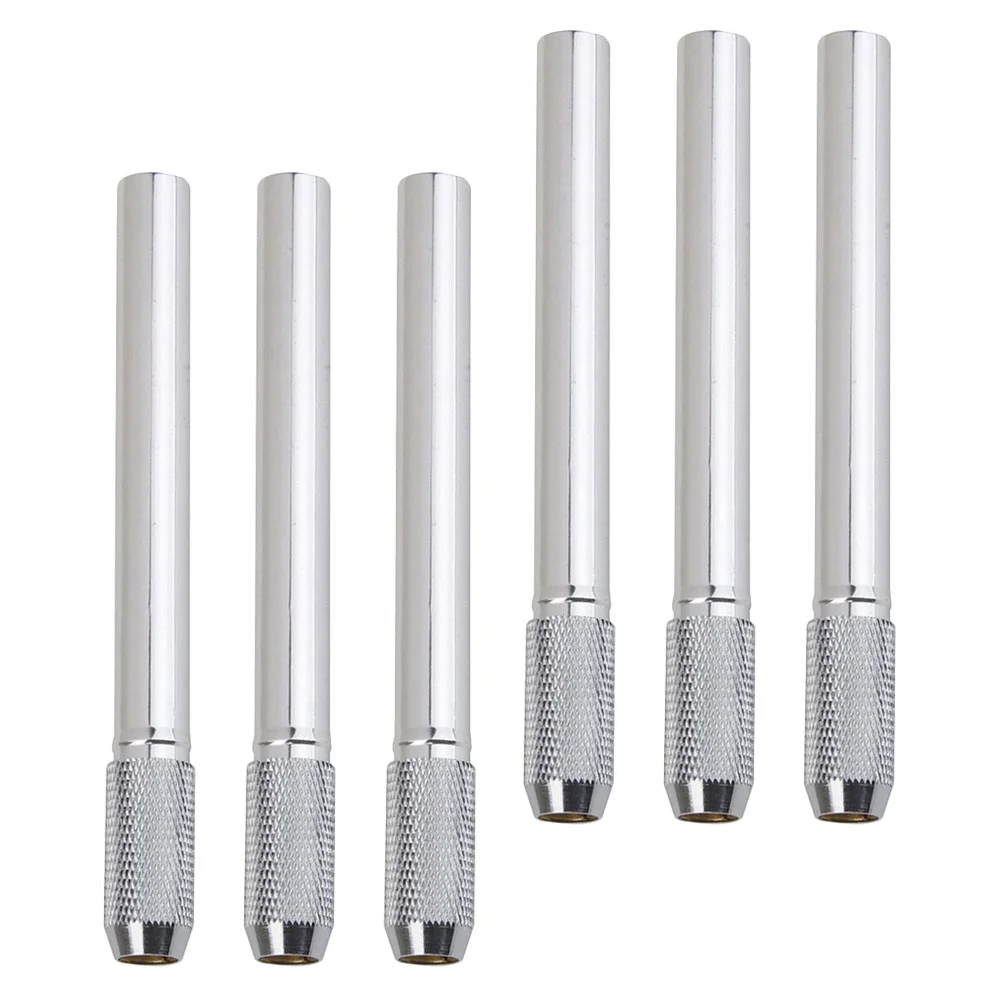 

6 Pcs Pencil Extender Student Stationery Adjustable School Pencils Lengthen Stainless Steel Holder Portable Office