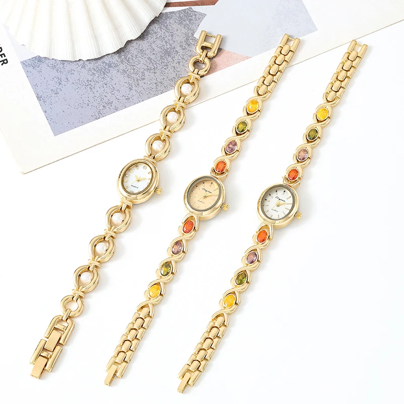 

Oval Pearl Women's Bracelet Watch Quartz Fashion Versatile Temperament Niche Casual Women's Watch