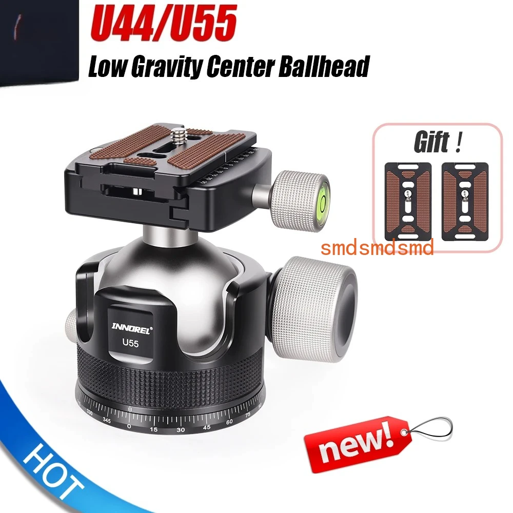 U44/U55 Low Profile Camera Tripod Ballhead, with Arca 1/4