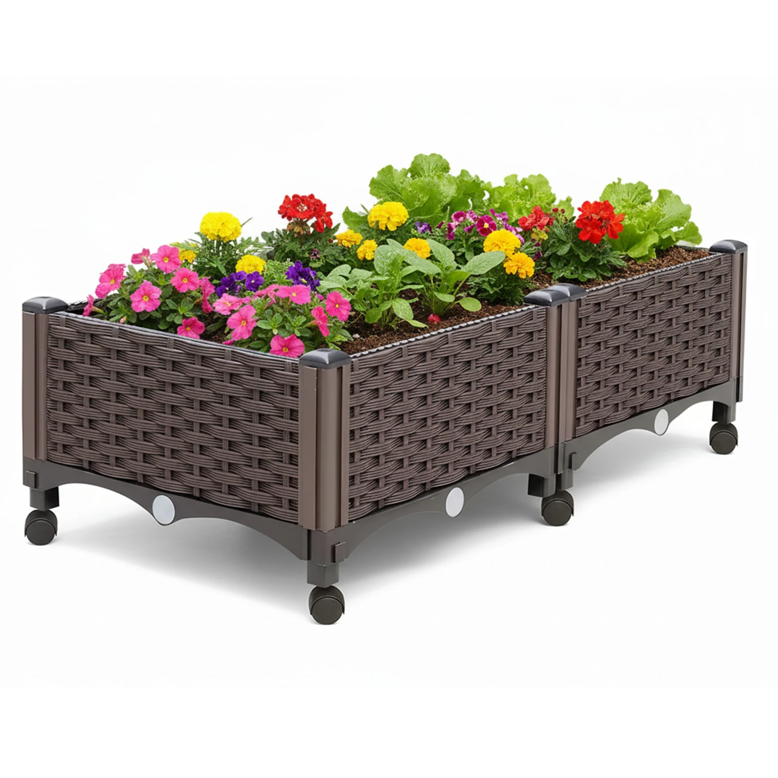 

Приподнятые грядки с дренажным клапаном для сада, патио, балкона (B)