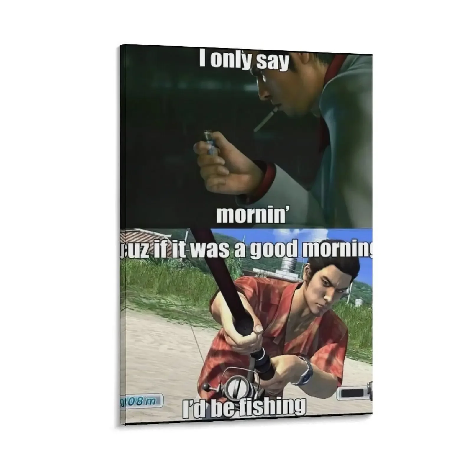 

Good Morning Yakuza Meme Canvas Painting Posters on the wall canvas wall decoration Wall decoration poster