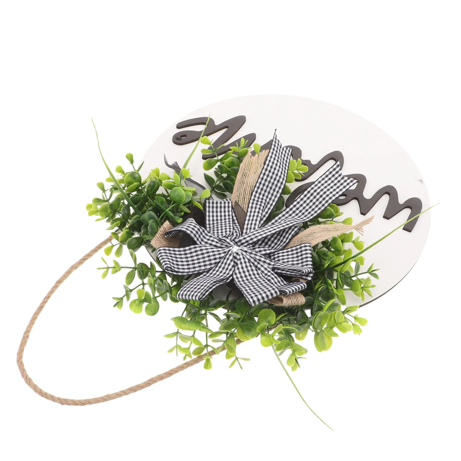 

3D Rustic Round Wood Welcome Wreath For Front Door Spring Farmhouse Wall Hanging Outdoor Porch Decor Floral Door Hanger Party