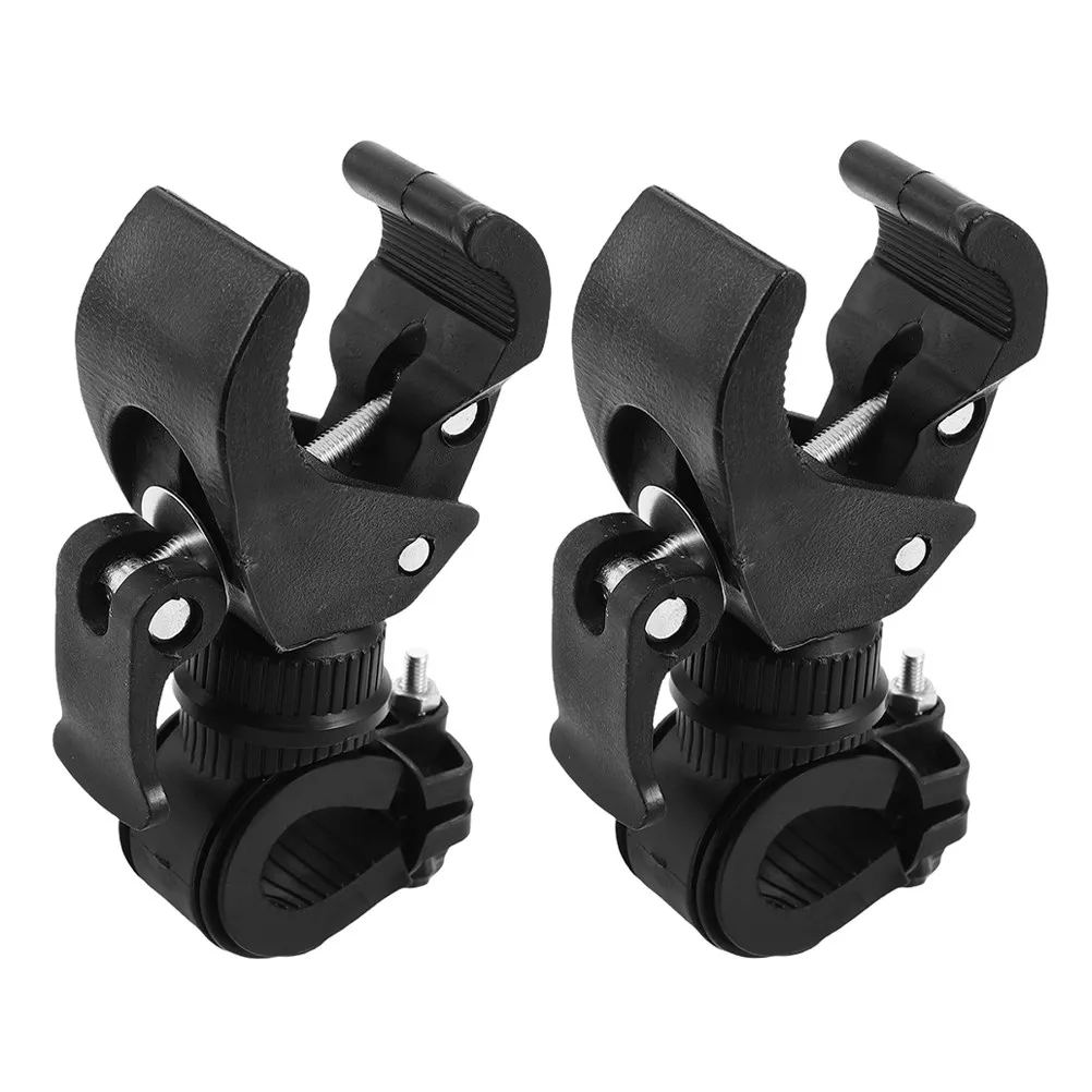 2Pcs Rotatable Flashlight Holder Clamp Adjustable Bike Handlebar Mount for Cycling Camping Light Bracket Torch Mount