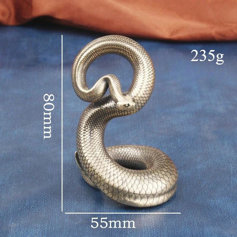 Little Fairy/ Retro Pure Solid Brass Snake Creative Home Ornaments Metal Animal Model Ornaments Home Garden Decoration Crafts