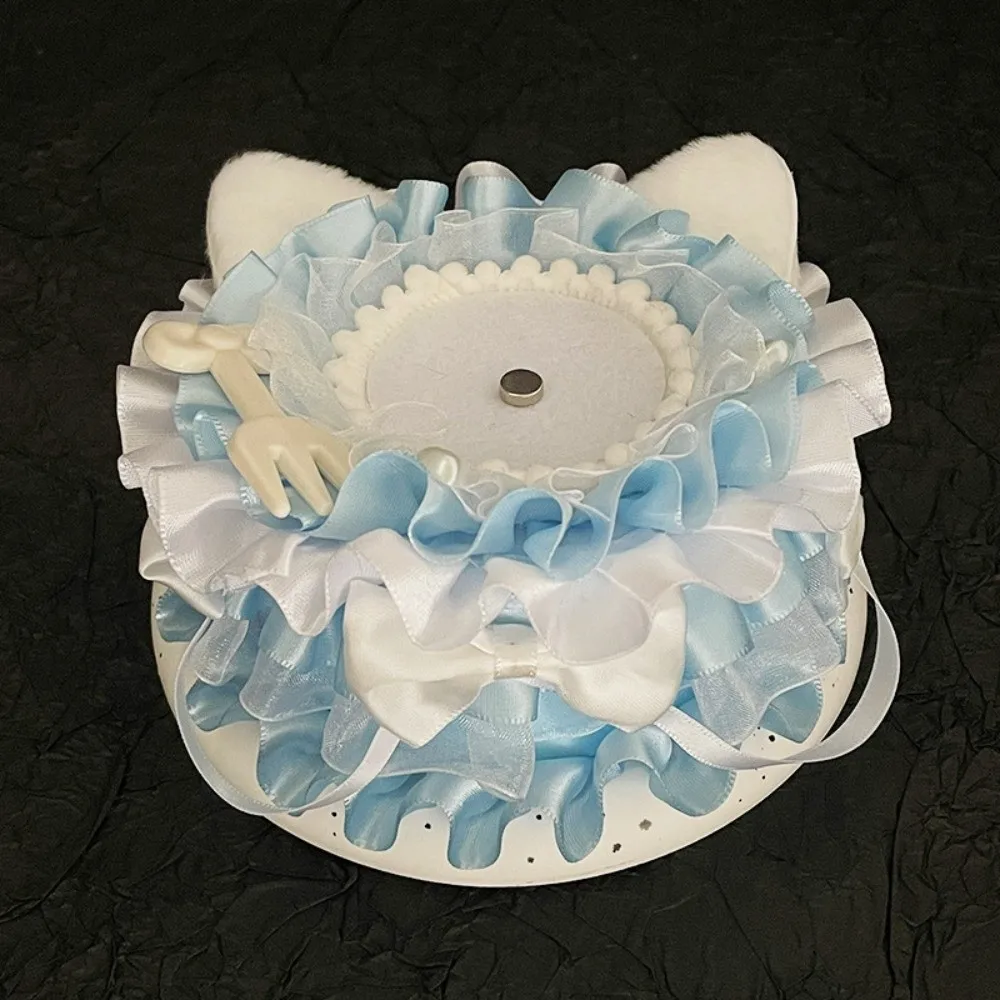 

Lovely Lace Magnetic Anime Cake Badge Holder Bow Pearl Pins Display Base Fork Handmade Ornate Ribbon Badge Flower Badge Display