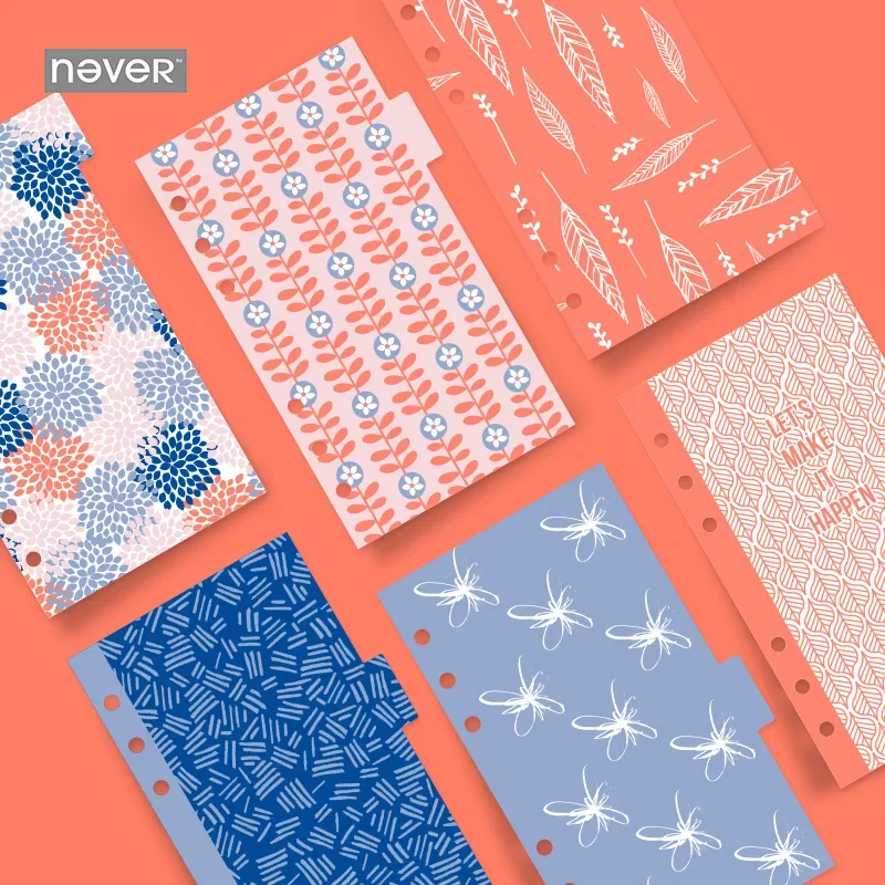 Never Geometry Petals Spiral Notebook Index Dividers A6 Planner Accessories For Filofax Dokibook Gift Stationery School-supplies