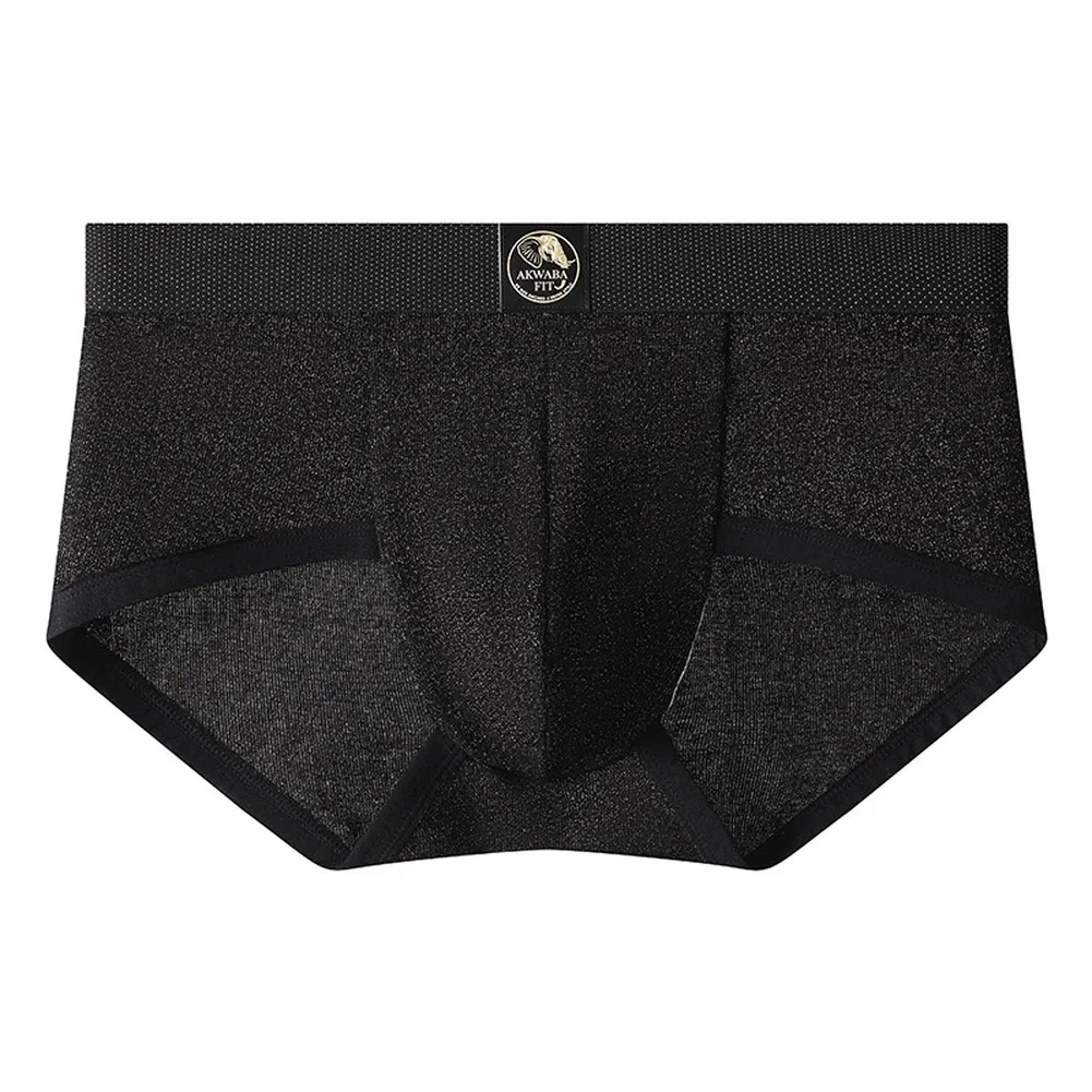 Shiny Thread Mens Boxer Shorts Wide Brand Waist Support Pouch Skin Friendly Underpants Workout Daily Rest Outdoor Home