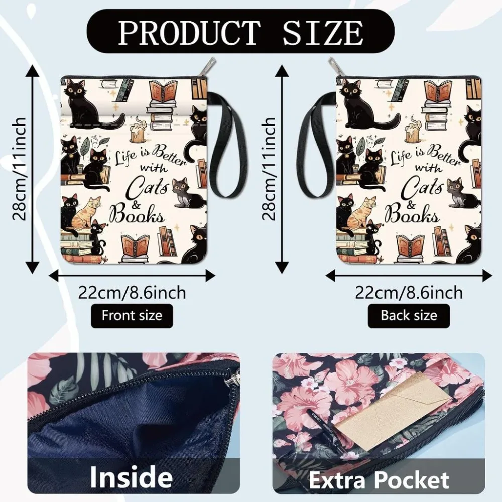 Cloth Book Cover Notebook Wraps Rectangle Cat Shape 280x220mm